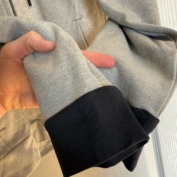 Prana Theon Colorblock Grey Zip Up Hoodie with Pockets - Picture 7 of 8